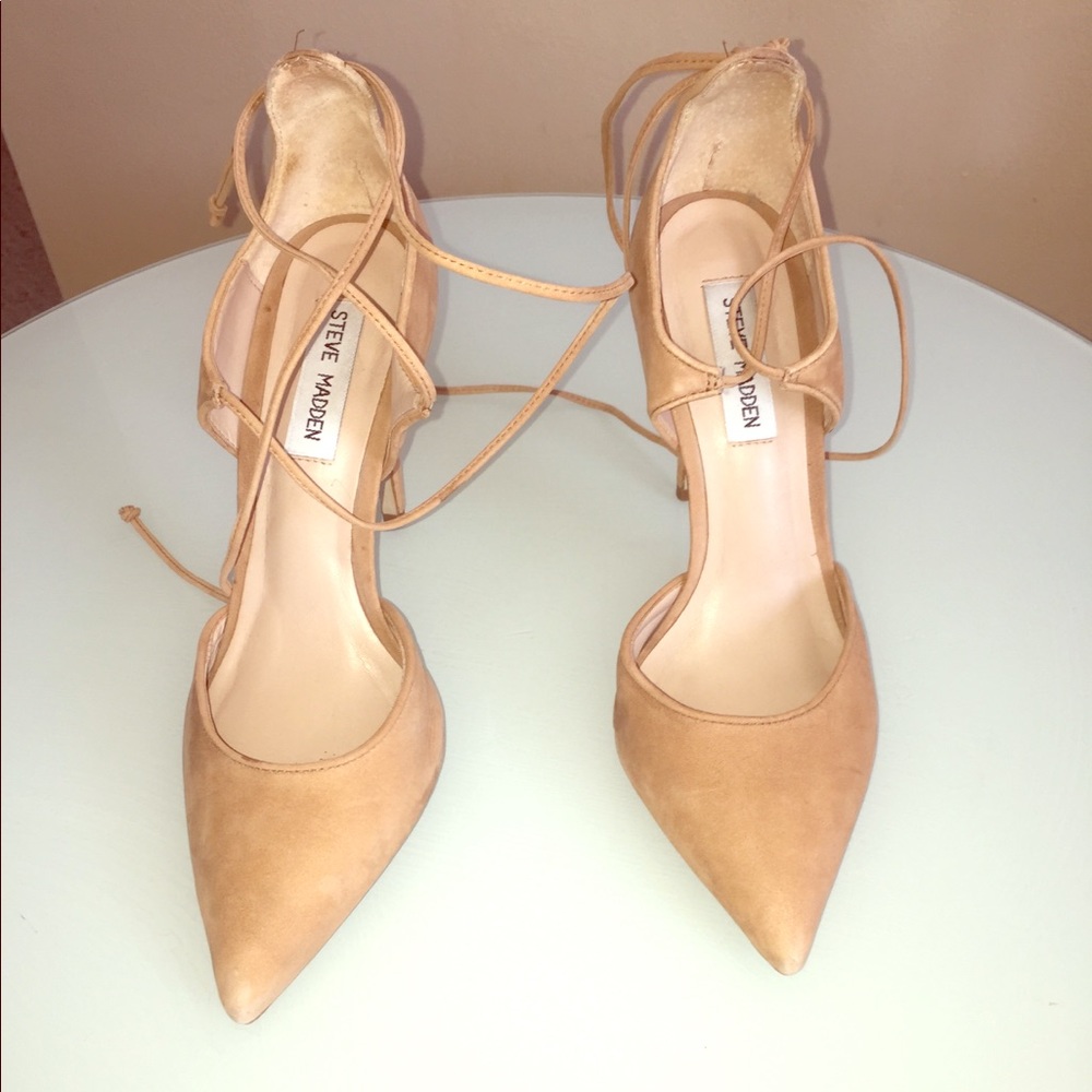 Suede Tan Heels, like new!